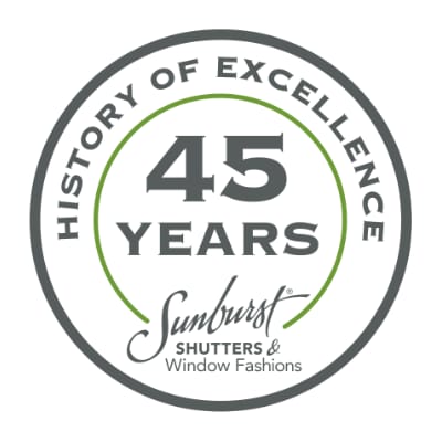 Sunburst Shutters 45 Year Celebration Logo